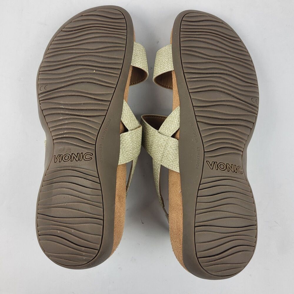 Vionic Women's Reese Oatmeal Beige Synthetic  Slingback Sandals Size 8 - Picture 9 of 10